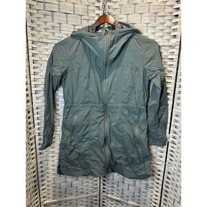 Athleta Womens Green Hooded Lightweight Anorak Jacket Size L